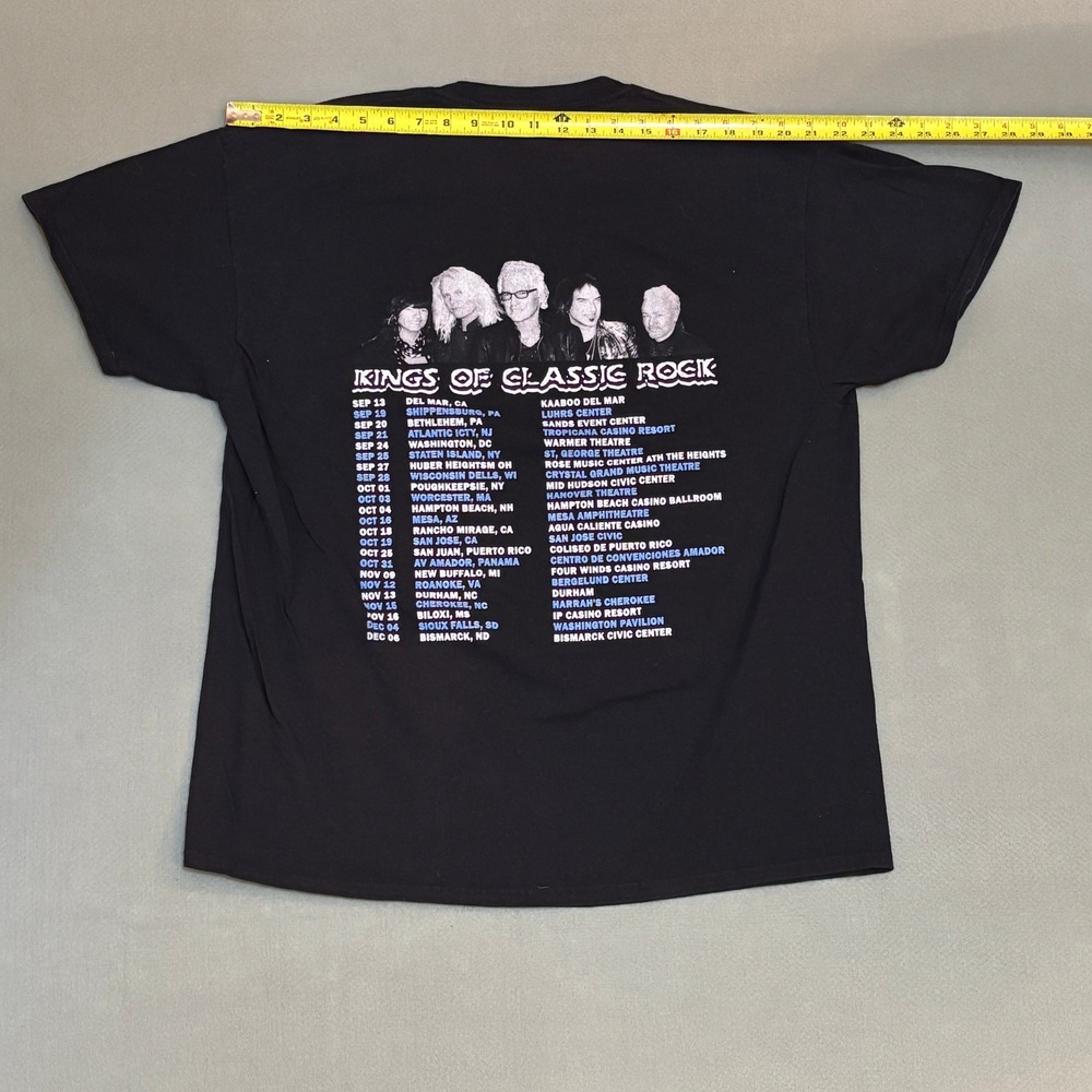 REO Speedwagon Kings of Classic Rock‎ 2019 Tour T-Shirt Mens XL Black Gildan AOR - Picture 5 of 6